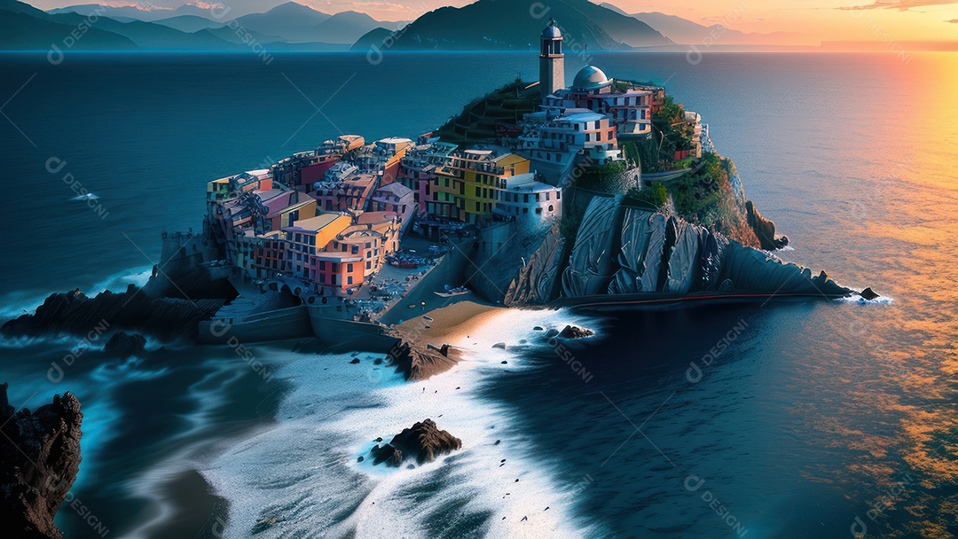 Imagem realista Cinque Terre Itália.