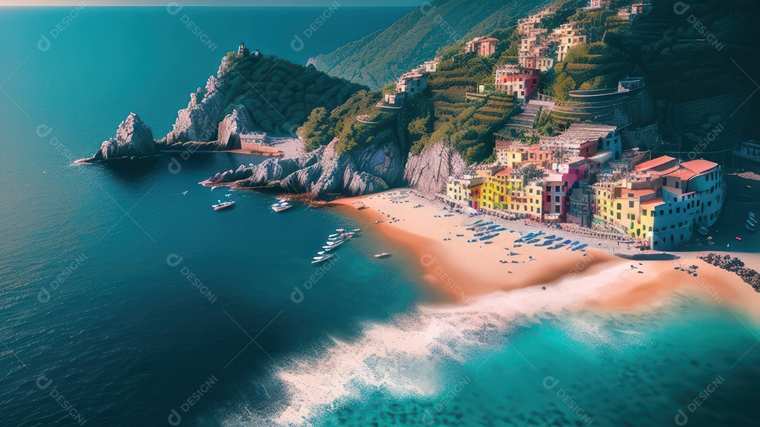 Imagem realista Cinque Terre Itália.
