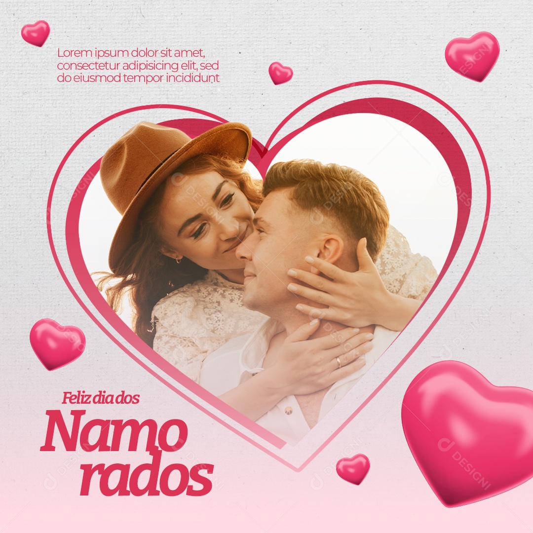 Social Media Feliz Dia Dos Namorados PSD Editável