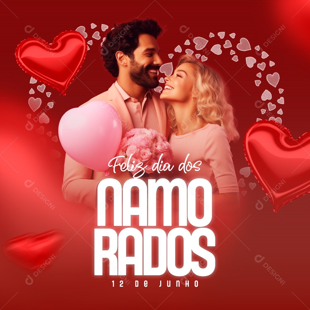 Feliz Dia Dos Namorados 12 De Junho Social Media PSD Editável