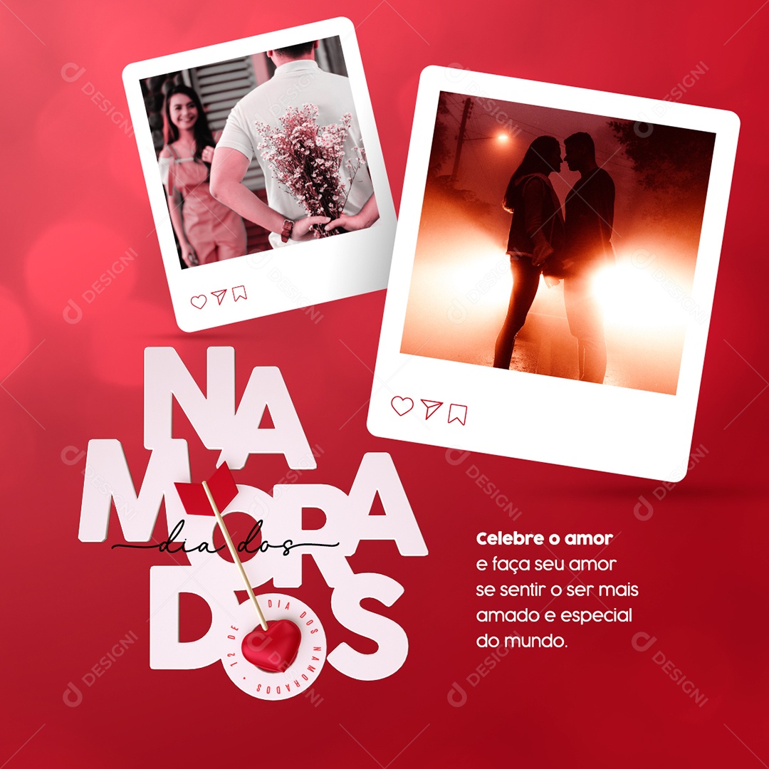 Dia Dos Namorados Celebre O Amor 12 De Junho Social Media PSD Editável