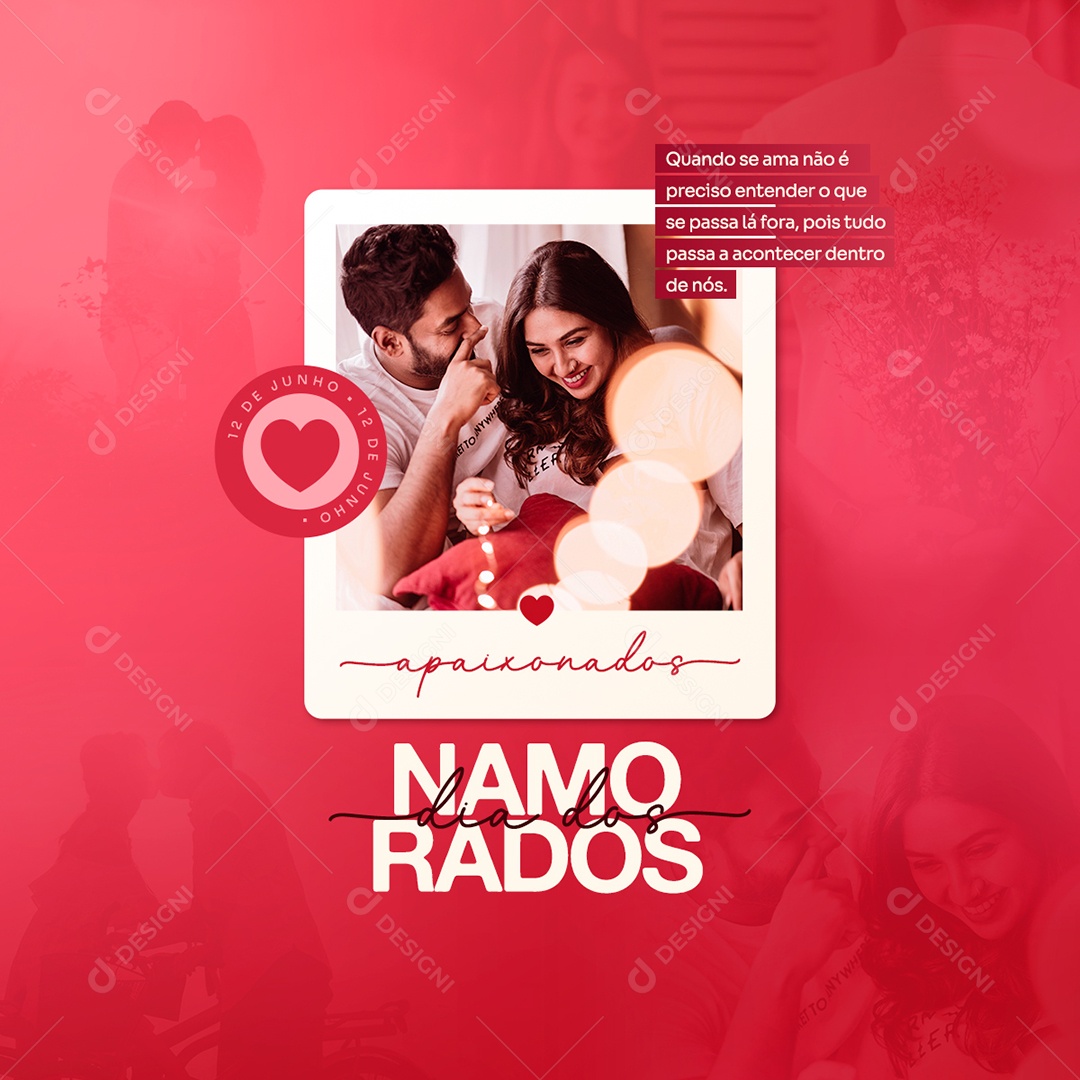 Social Media Dia Dos Namorados Apaixonados 12 De Junho PSD Editável