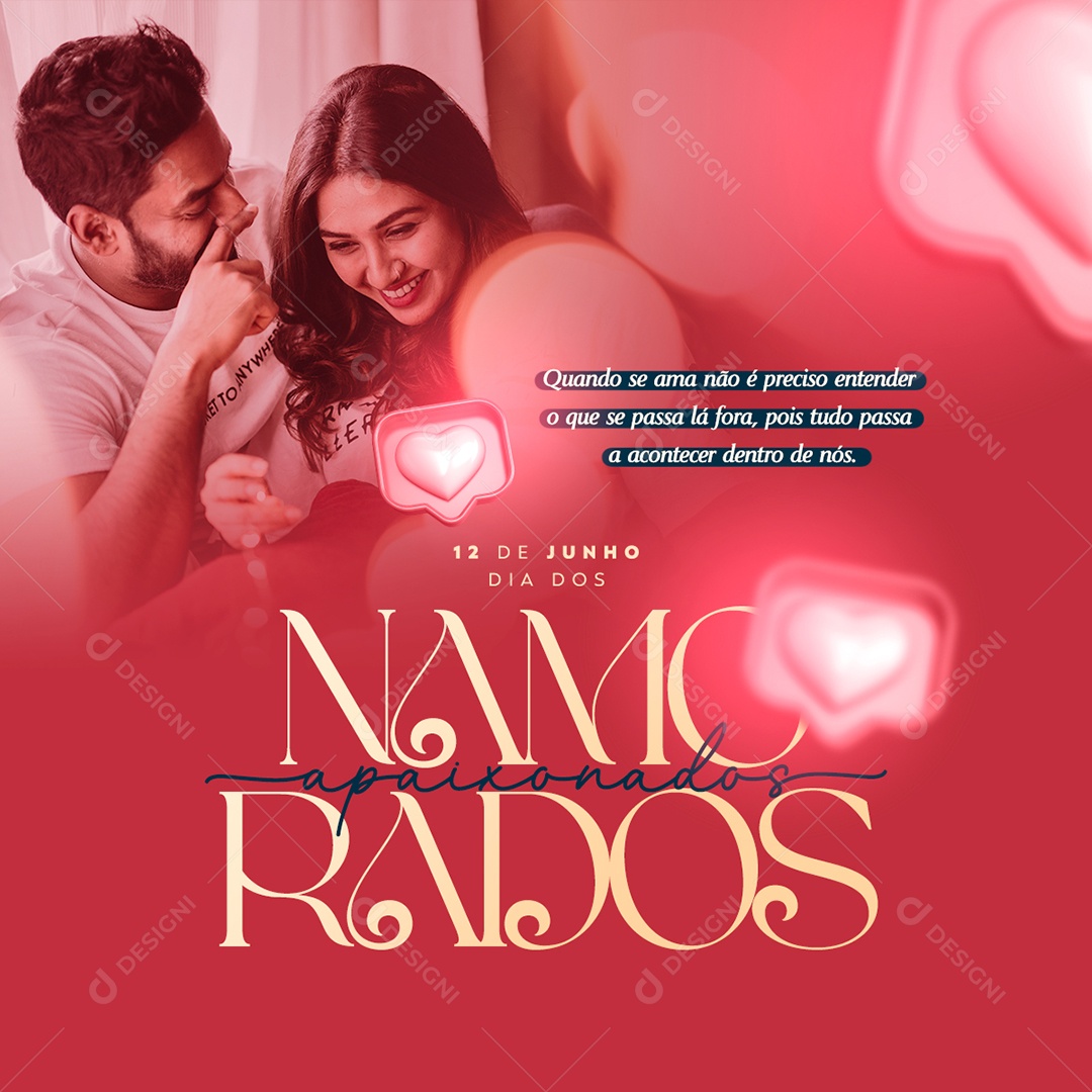 Social Media Dia Dos Namorados Apaixonados PSD Editável
