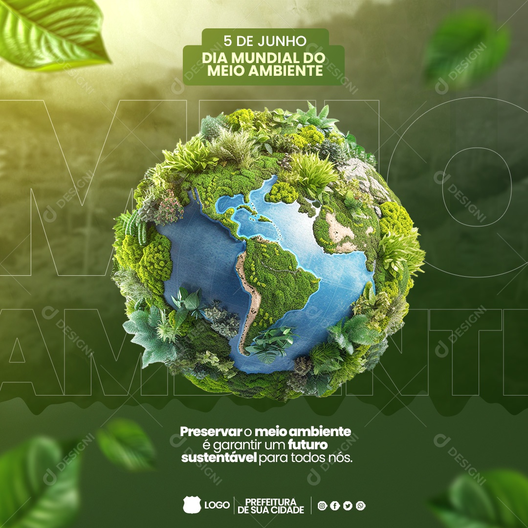 Social Media Dia Mundial Do Meio Ambiente Preservar o Meio Ambiente PSD Editável