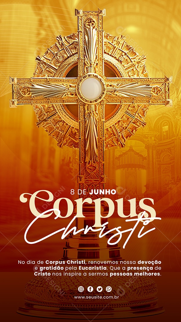Story Corpus Christi 08 De Junho Devoção E Gratidão Social Media PSD Editável