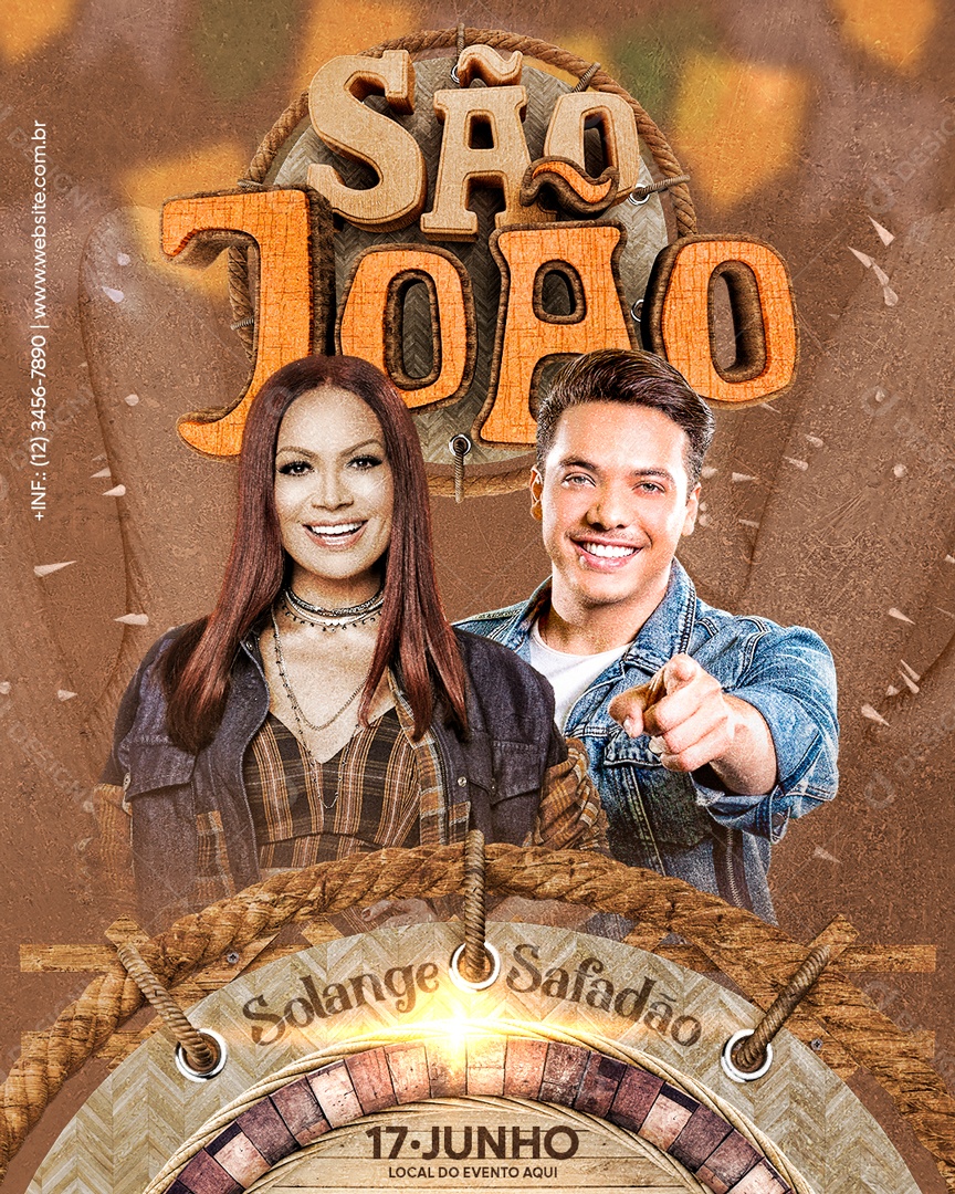 Flyer São João Solange Safadão Social Media PSD Editável