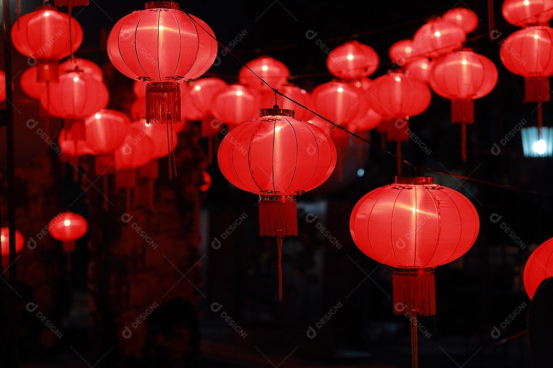 Lanternas chinesas, ano novo chinês.