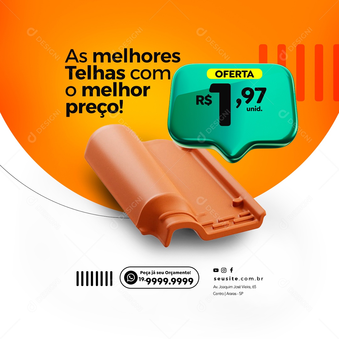 As Melhores Telhas Com O Melhor Preço Oferta 1,97 Materiais De Construção Social Media PSD Editável