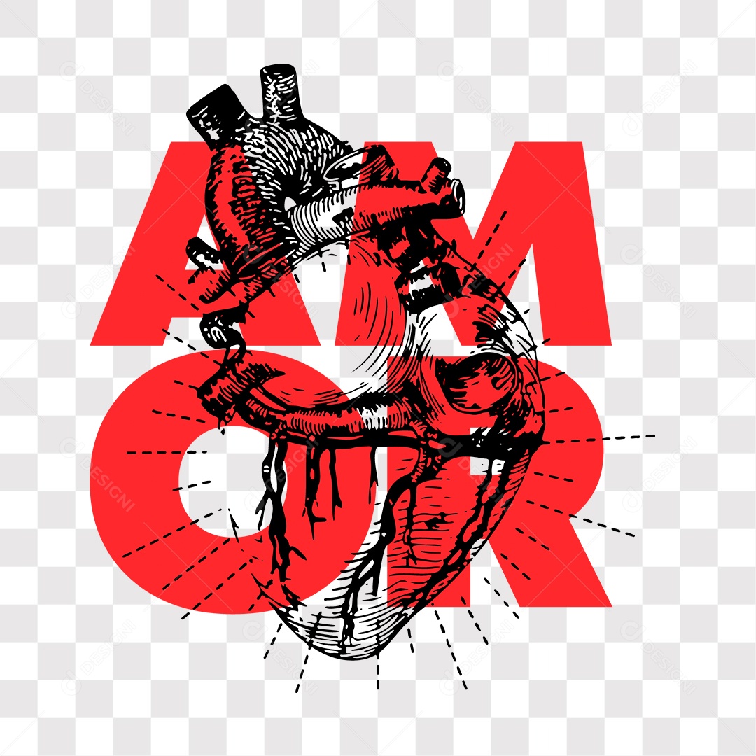 Lettering Dia Dos Namorados Amor EPS + PNG