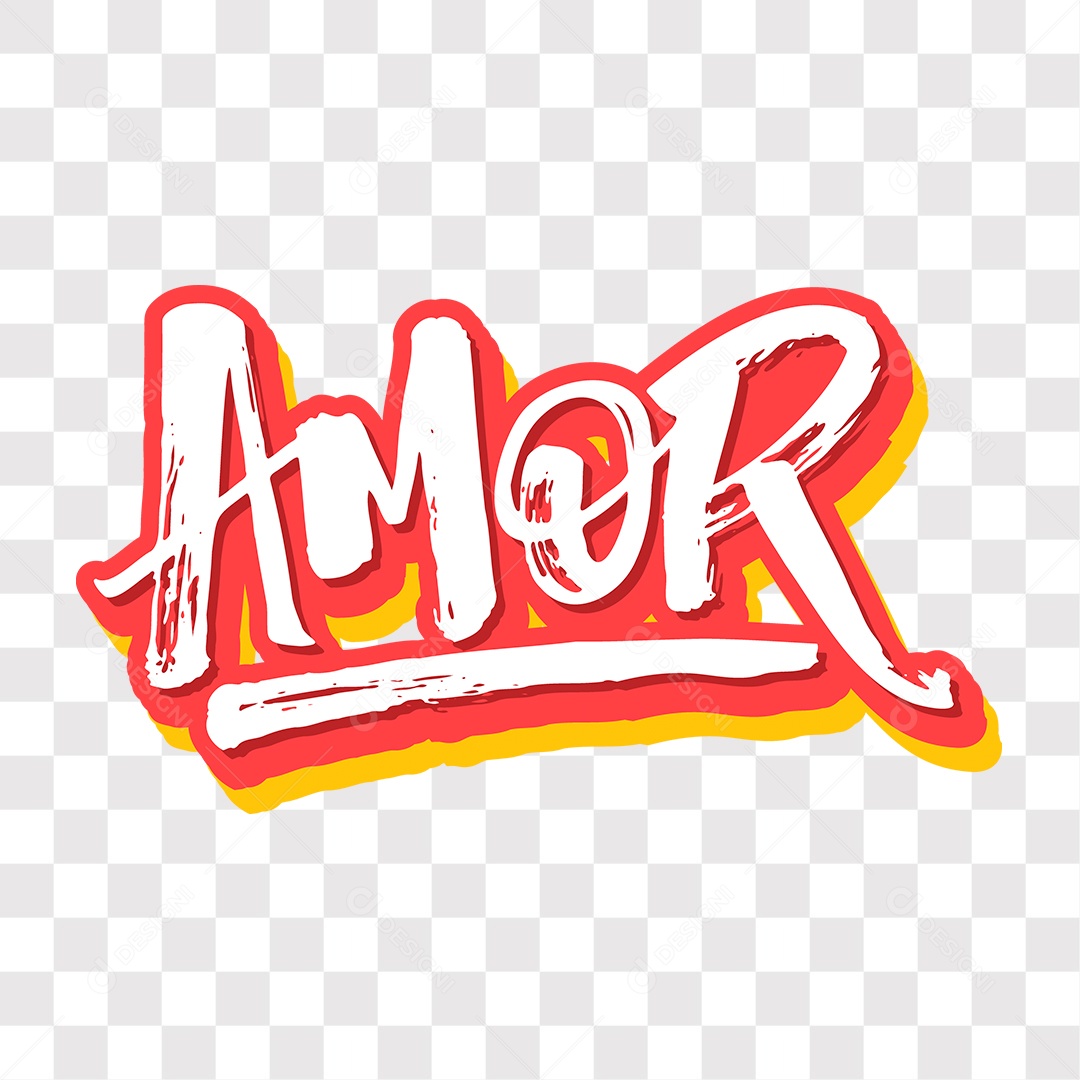 Lettering Dia Dos Namorados Amor EPS + PNG