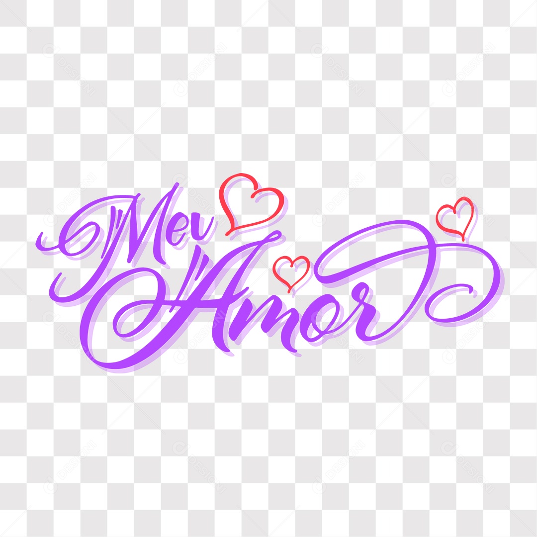 Lettering Dia Dos Namorados Meu Amor EPS + PNG