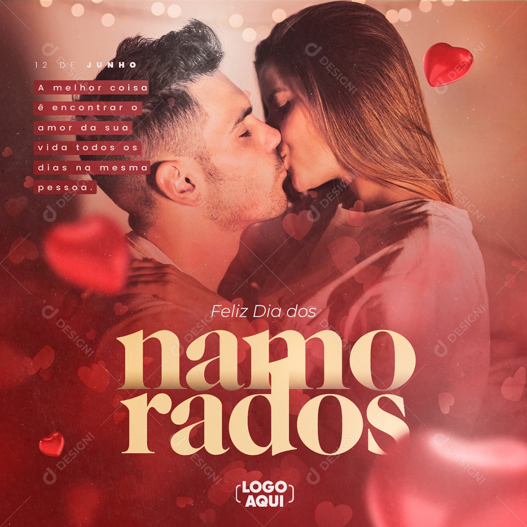 Social Media Feliz Dia Dos Namorados Amor Da Sua Vida PSD Editável