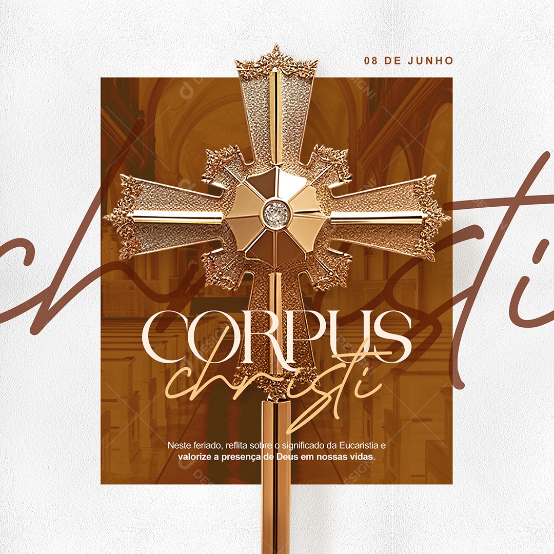 Corpus Christi Presença De Deus 08 De Junho Social Media PSD Editável