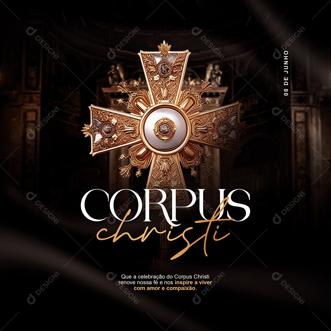 Social Media Corpus Christi 08 De Junho Amor E Compaixão PSD Editável