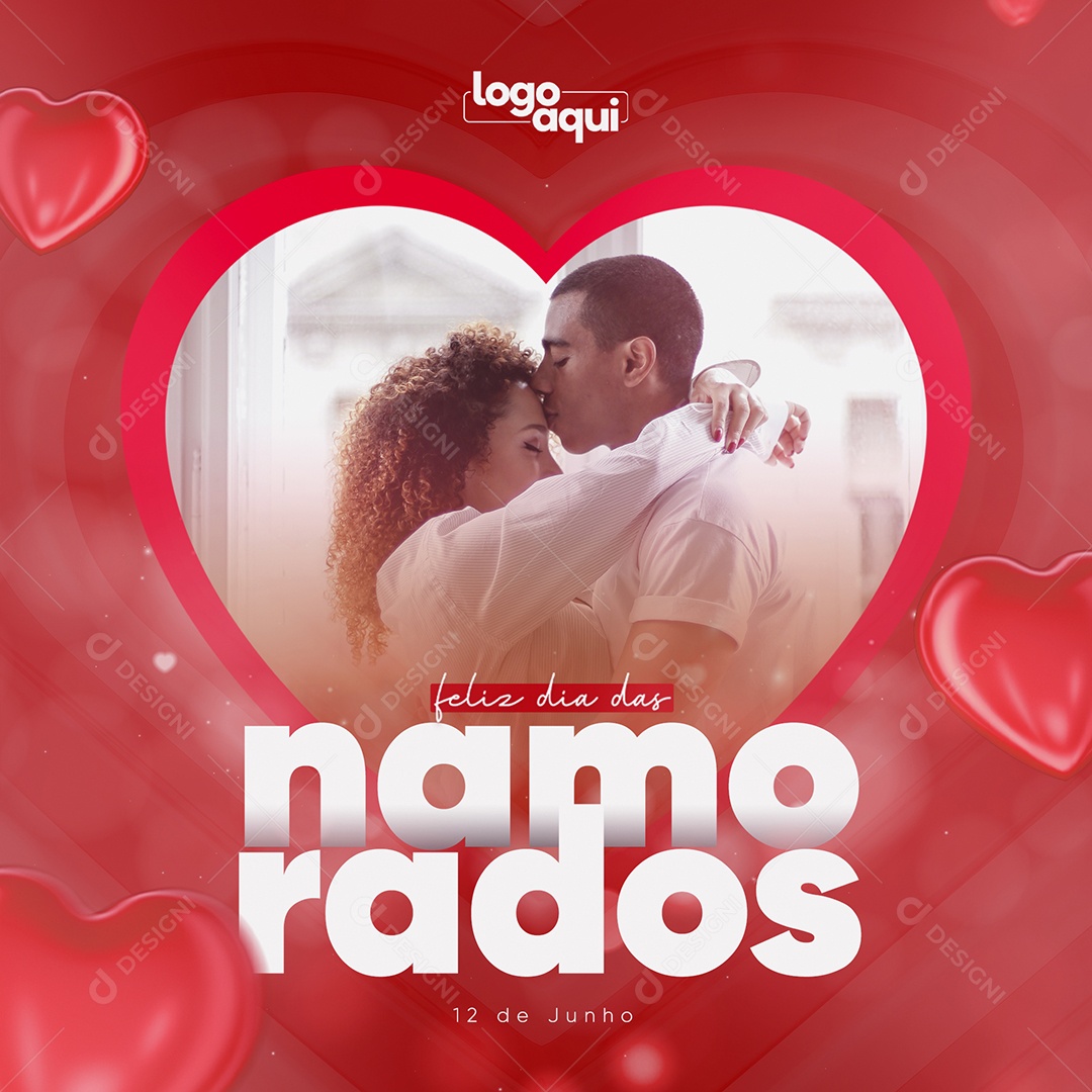 Feliz Dia Dos Namorados Social Media PSD Editável
