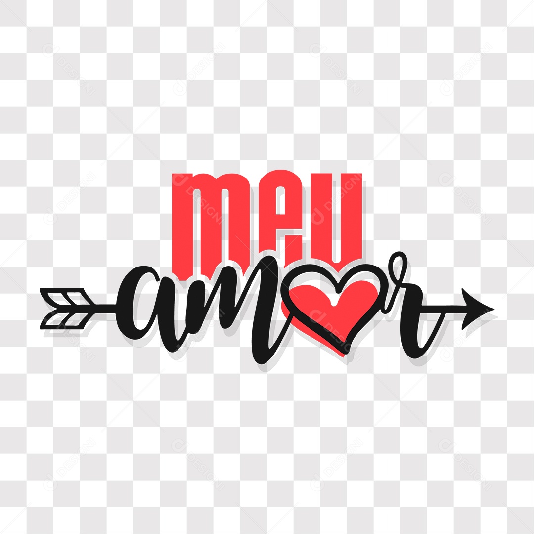 Lettering Dia Dos Namorados Meu Amor EPS + PNG