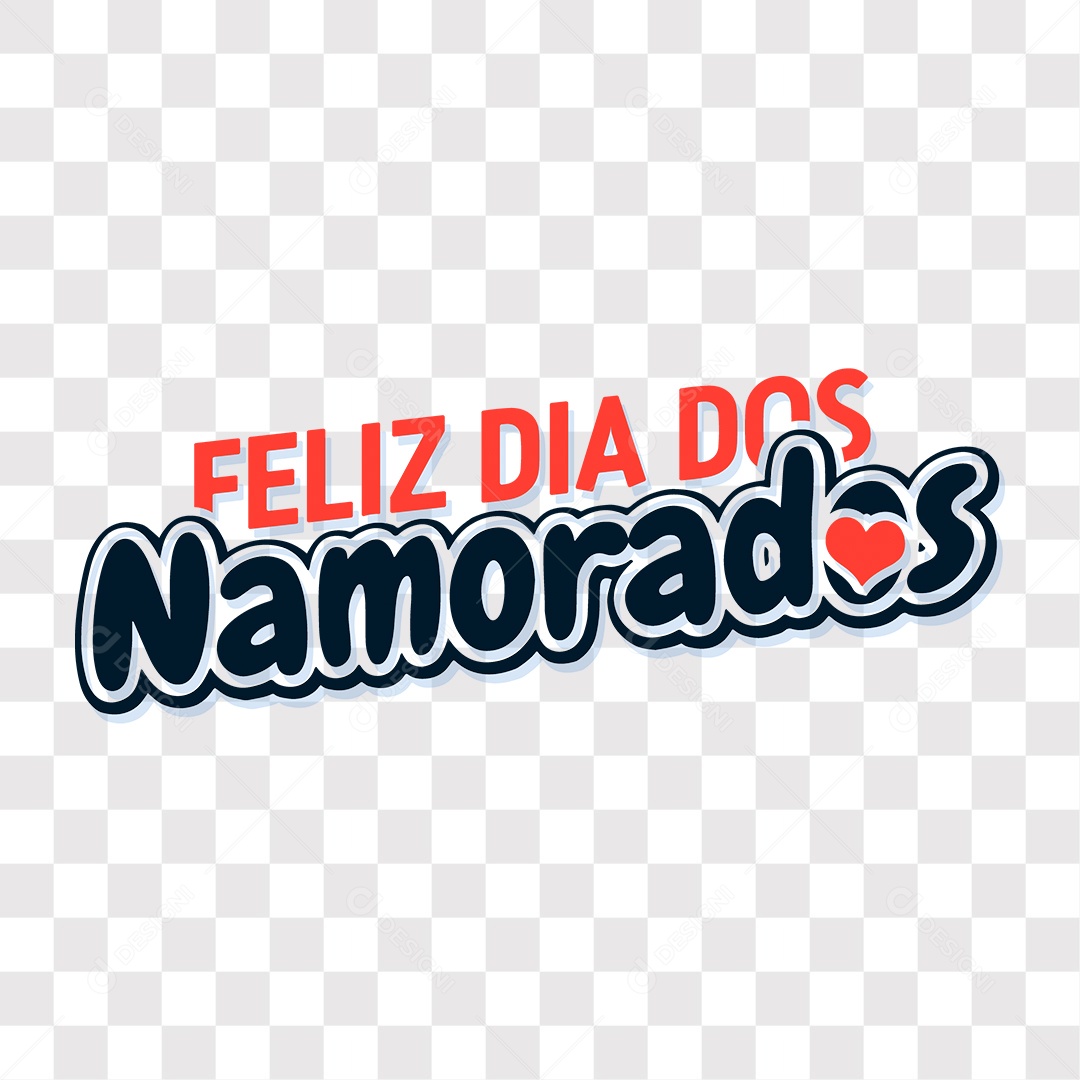 Lettering Feliz Dia Dos Namorados EPS + PNG