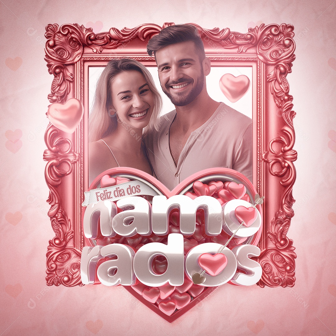 Feliz dia Dos Namorados Social Media PSD Editavel