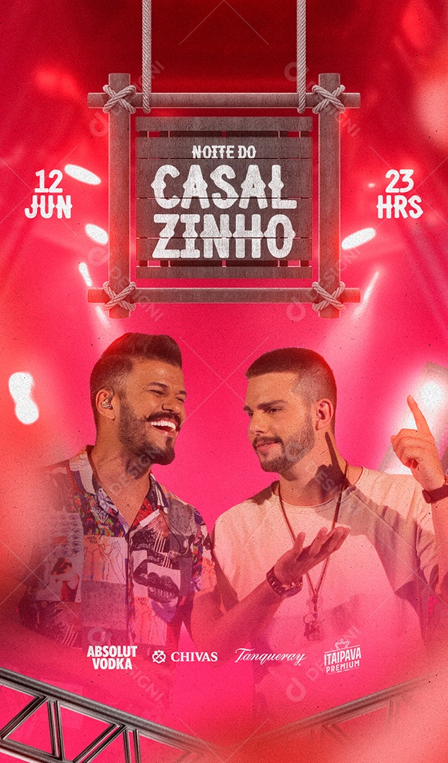 Story Noite Do Casalzinho Flyer Ciro Netto e Manuel Social Media PSD Editável