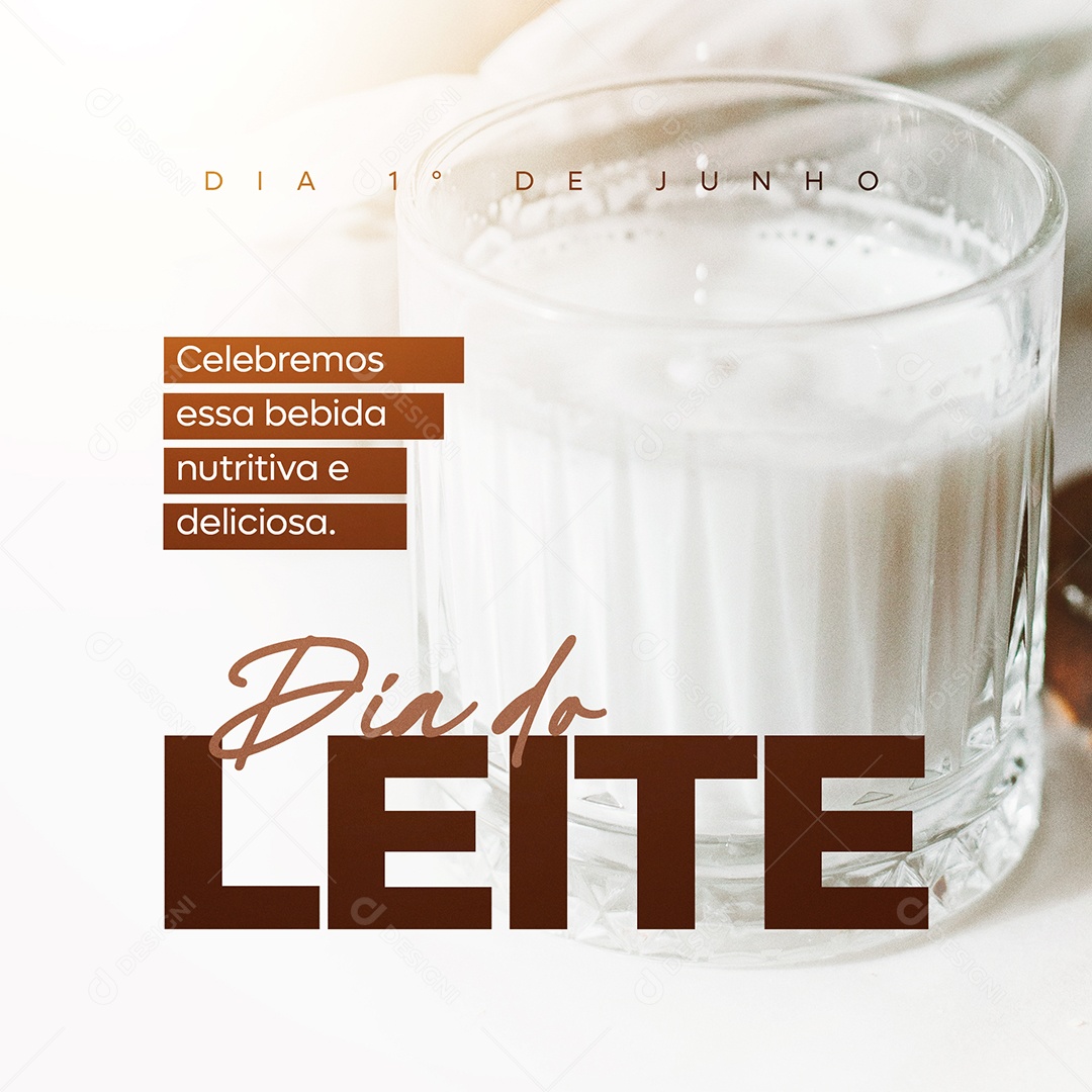 Social Media Dia 01 de Junho Dia do Leite PSD Editável