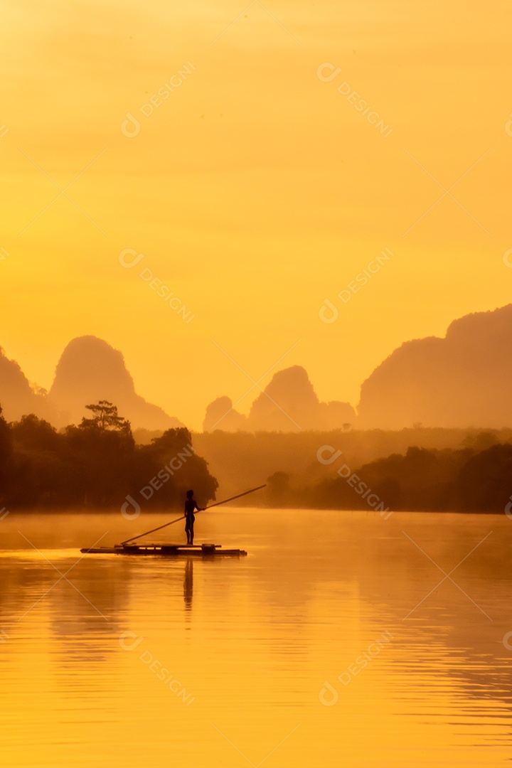 Paisagem Natureza Vista do Lago Nong Thale em Krabi Tailândia