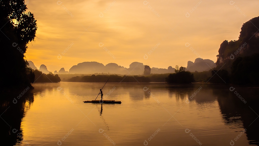 Paisagem Natureza Vista do Lago Nong Thale em Krabi Tailândia