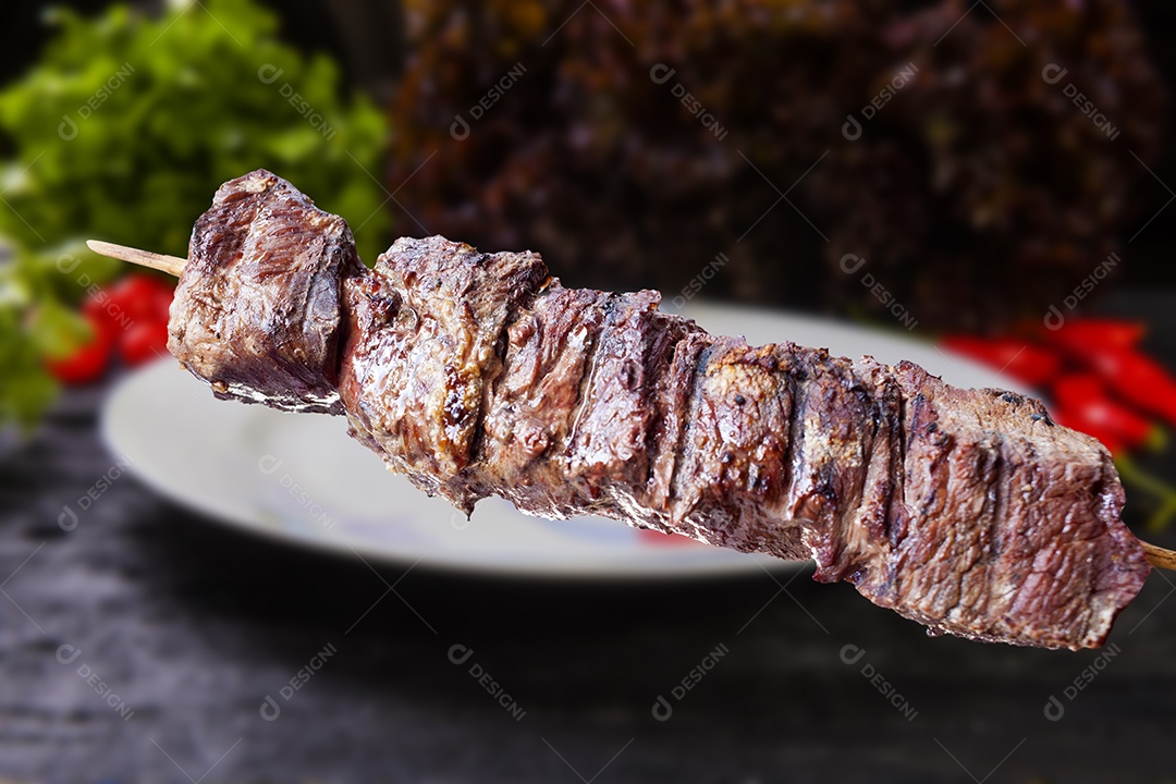 Espeto de carne de churrasco