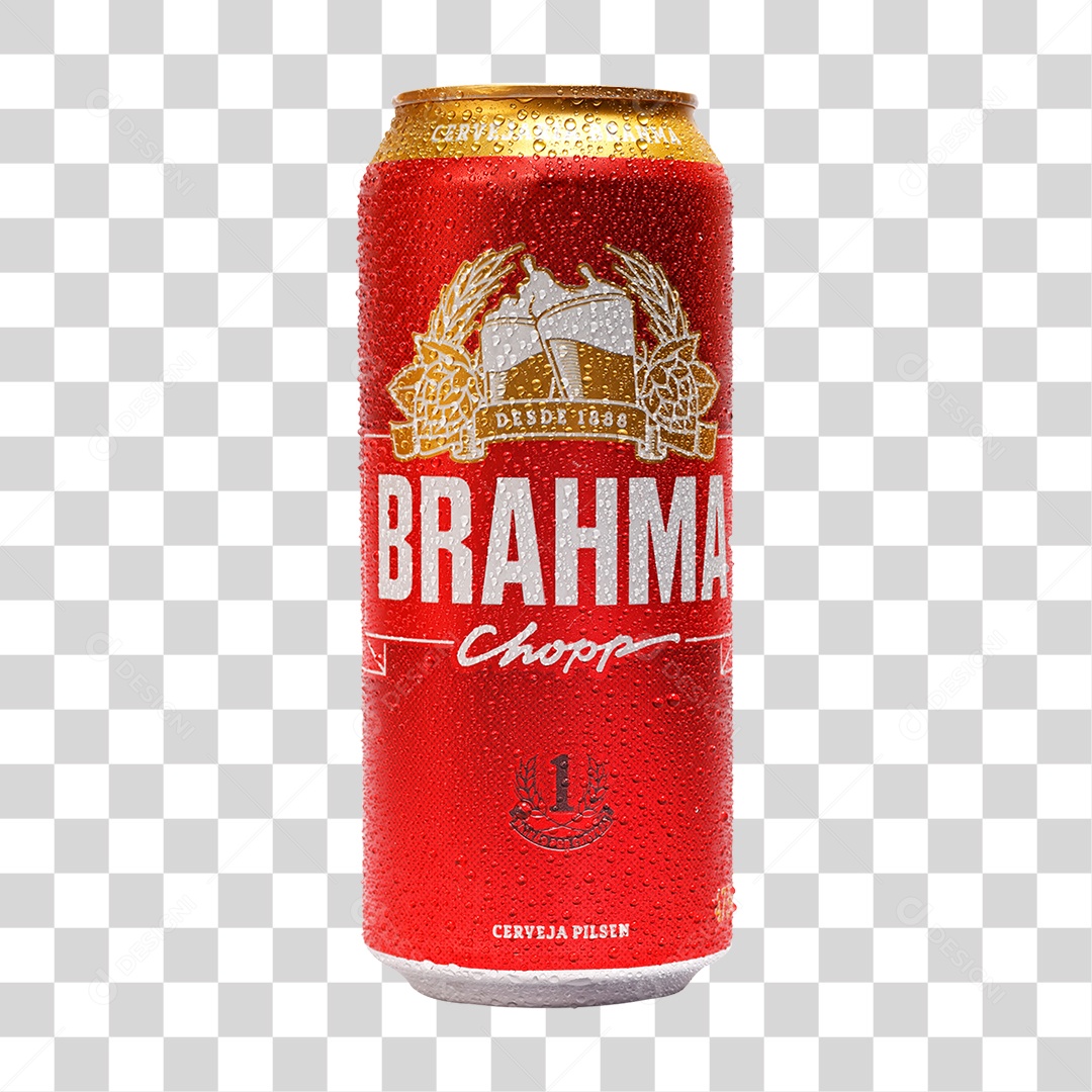 Objeto 3D Lata de Cerveja Brahma para Composição PNG Transparente