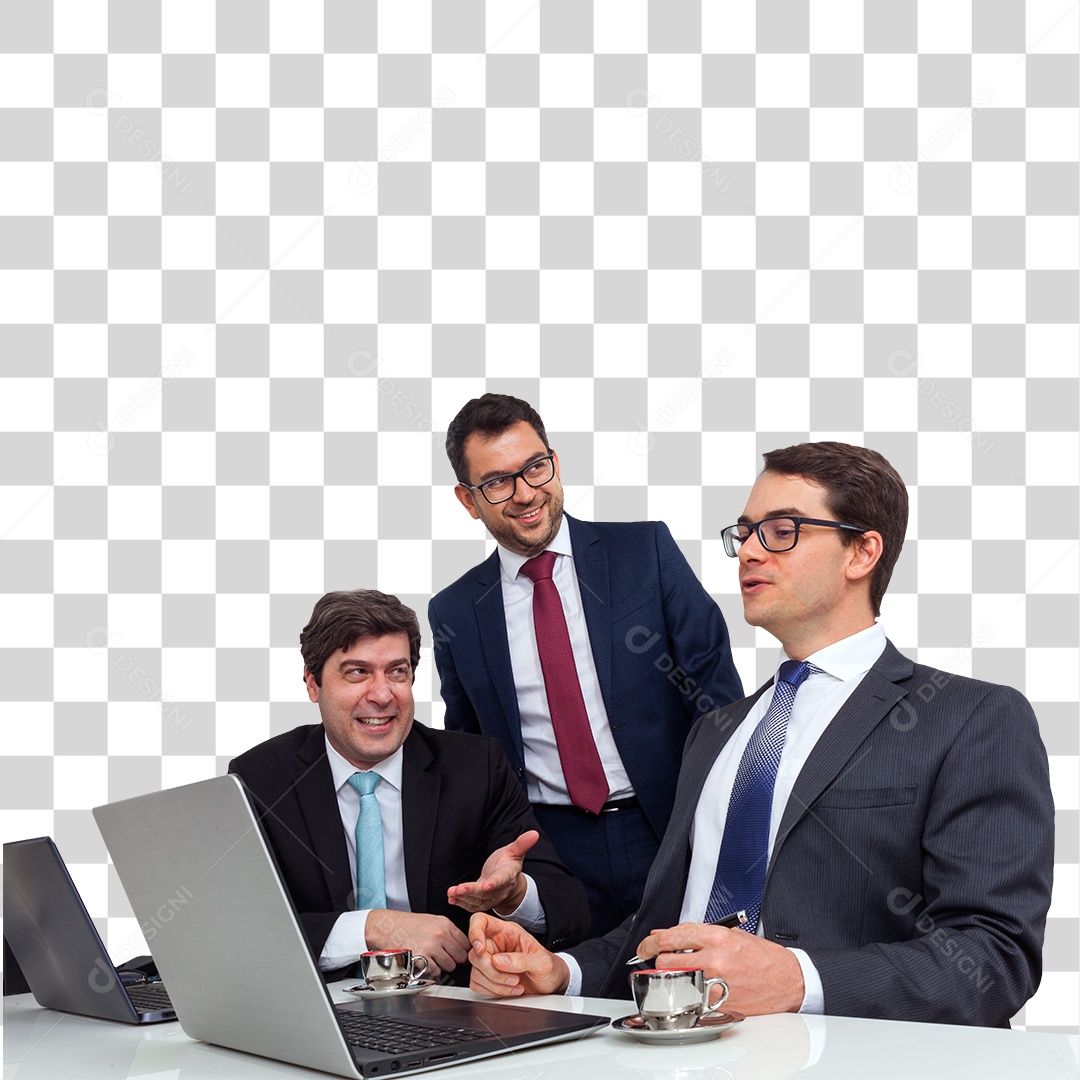 Imagem 3D Empresário de Terno Para Composição PNG Transparente