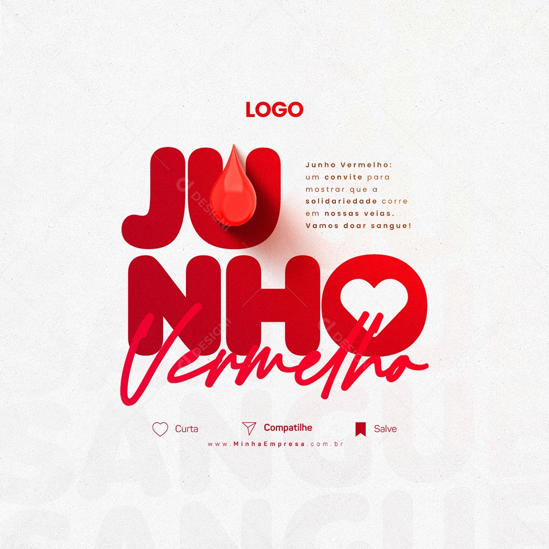 Junho Vermelho Um Convite Para Mostrar Que A Solidariedade Social Media PSD Editável