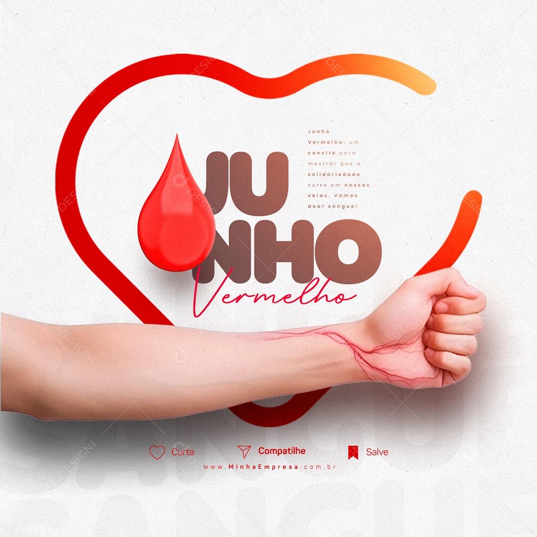 Um Convite Para Mostrar Que A Solidariedade Junho Vermelho Social Media PSD Editável