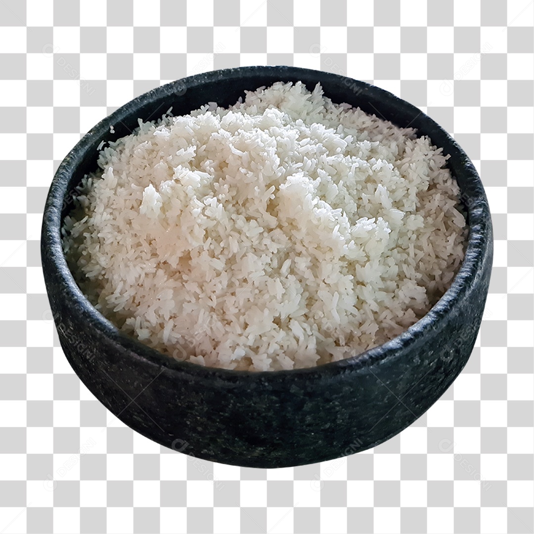 Arroz Branco em Tigela PNG Transparente