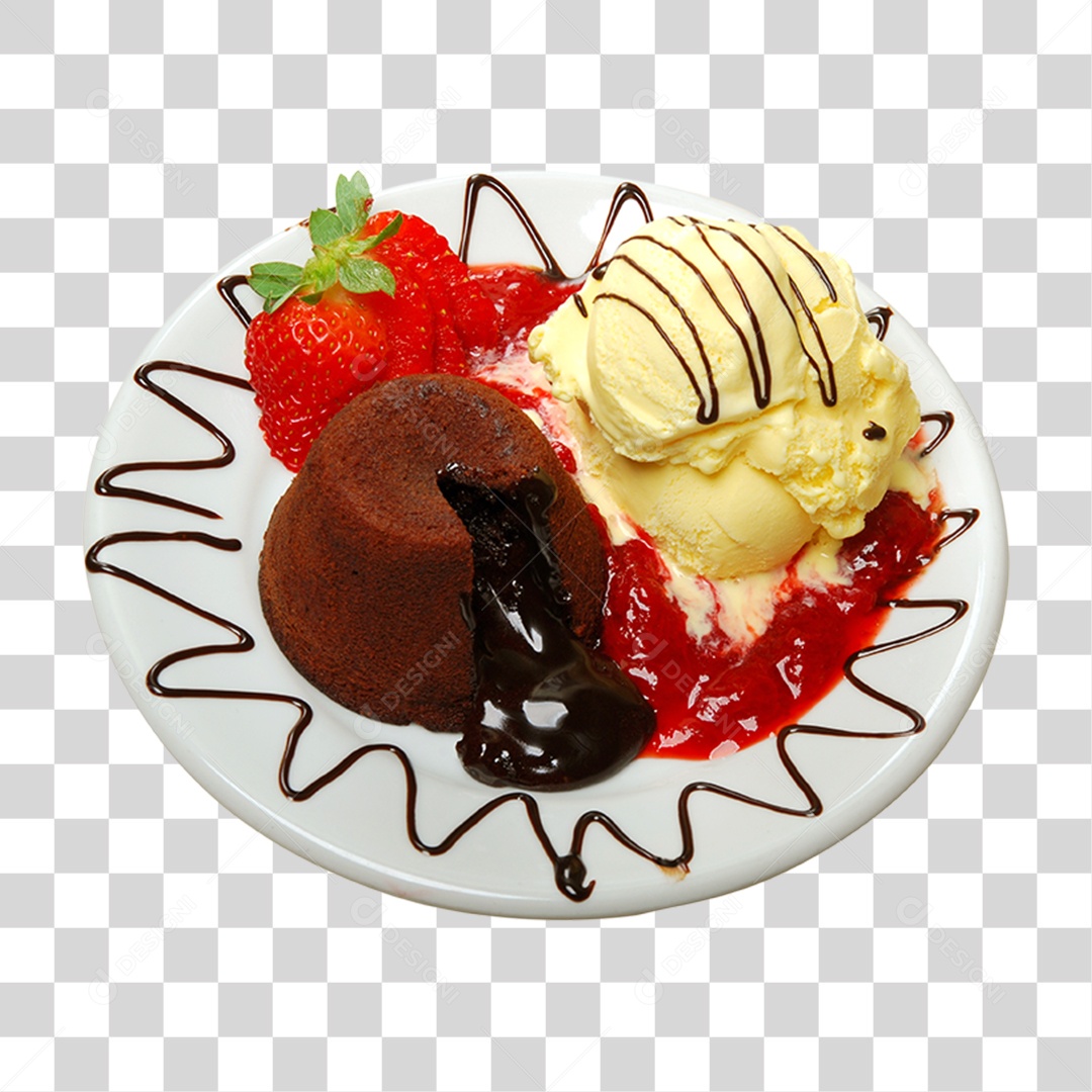 Sorvete Servido em Prato PNG Transparente