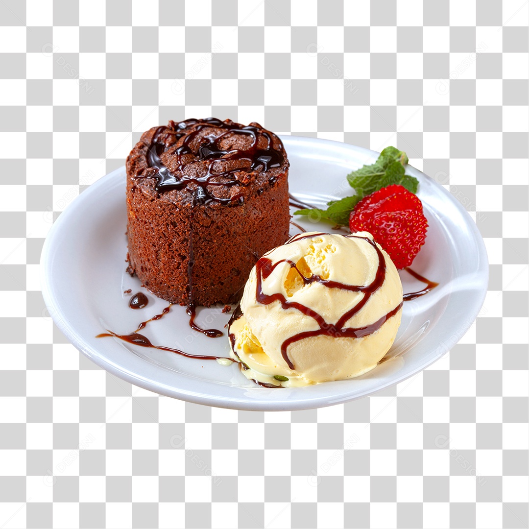 Sorvete Servido em Prato PNG Transparente