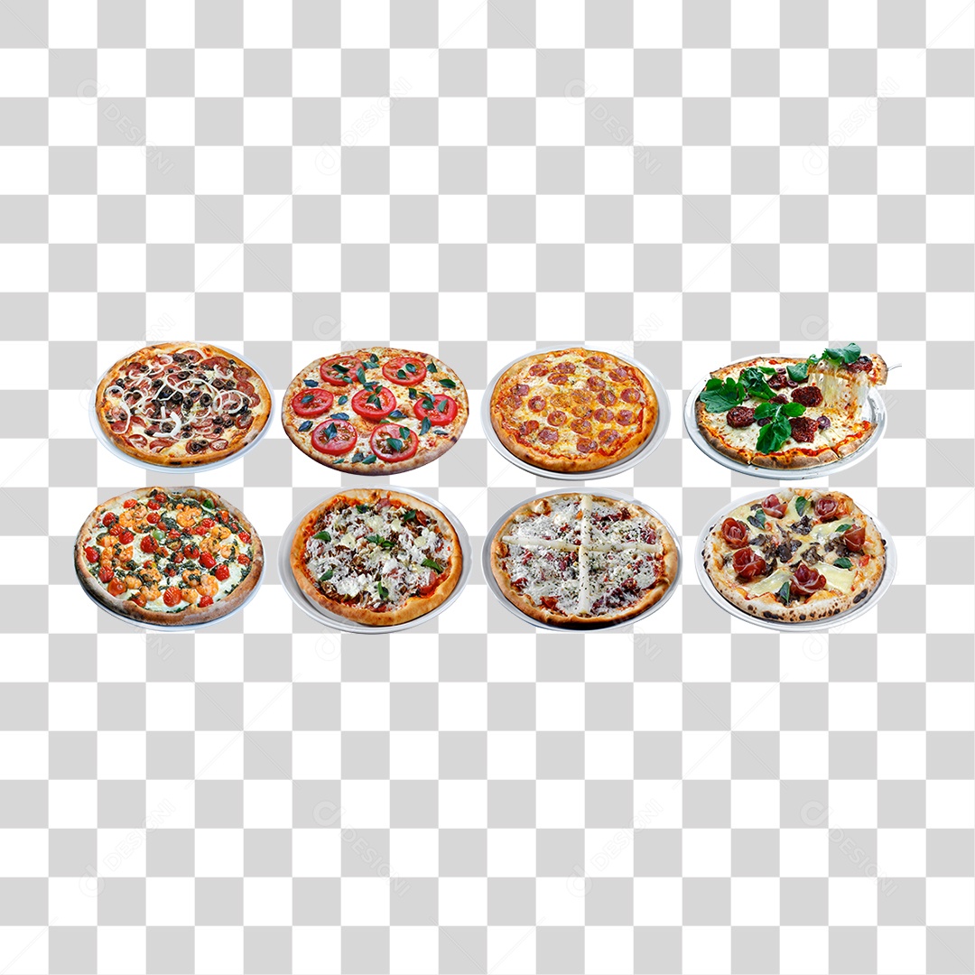 Pizzas Variados Sabores PNG Transparente