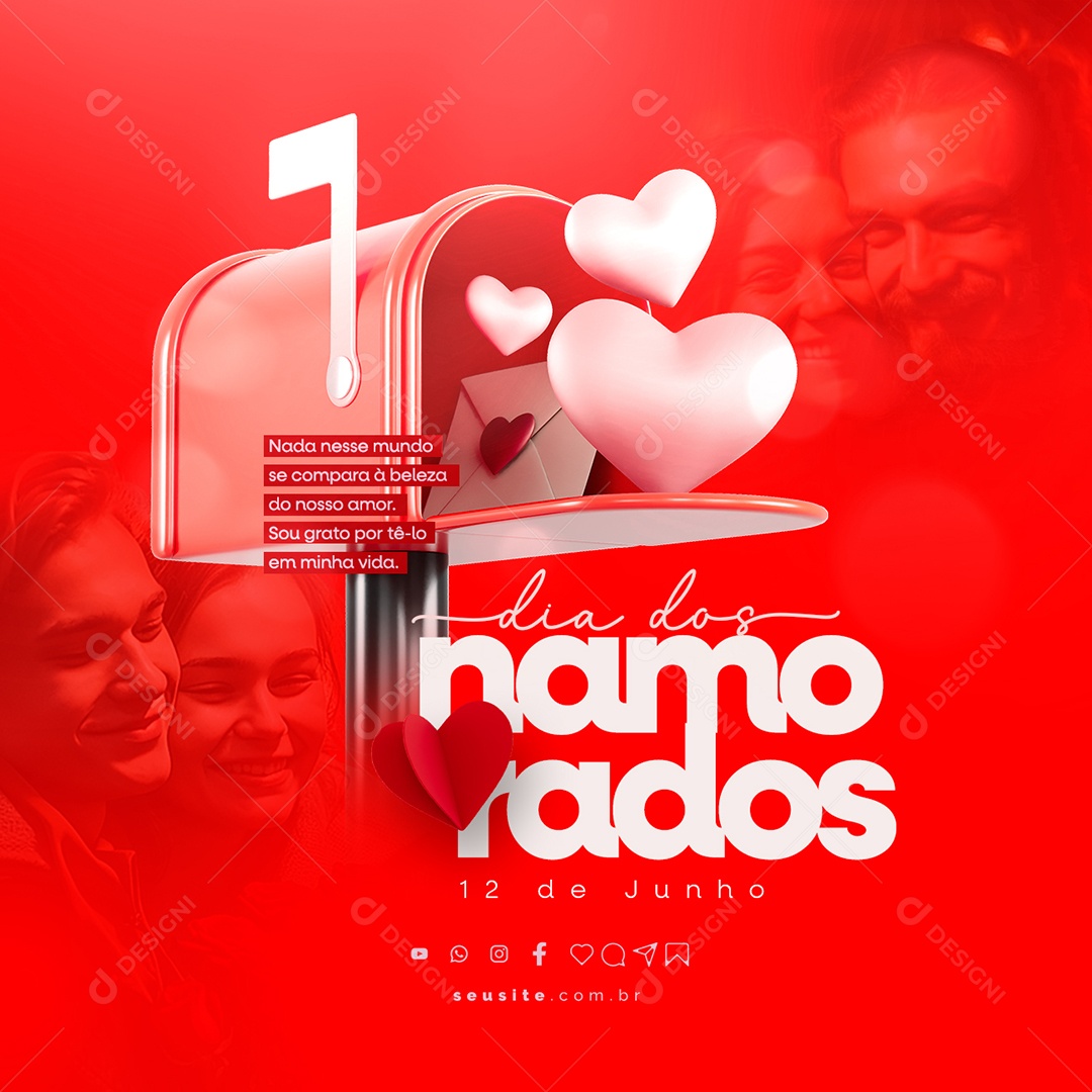 Nada Nesse Mundo Se Compara À Beleza Dia Dos Namorados Social Media PSD Editável