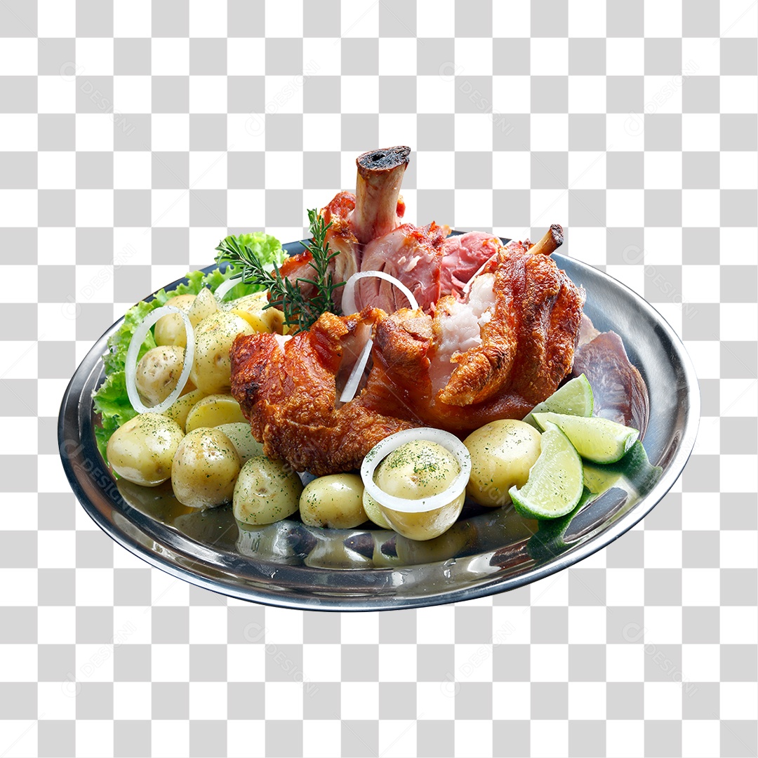 Prato Com Carne de Porco PNG Transparente