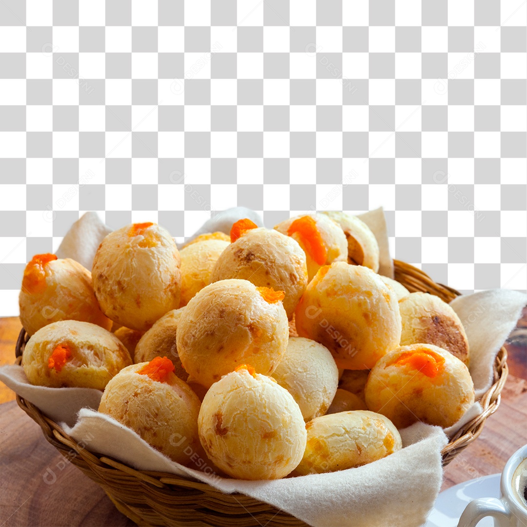 Pão de Queijo em Cesta PNG Transparente