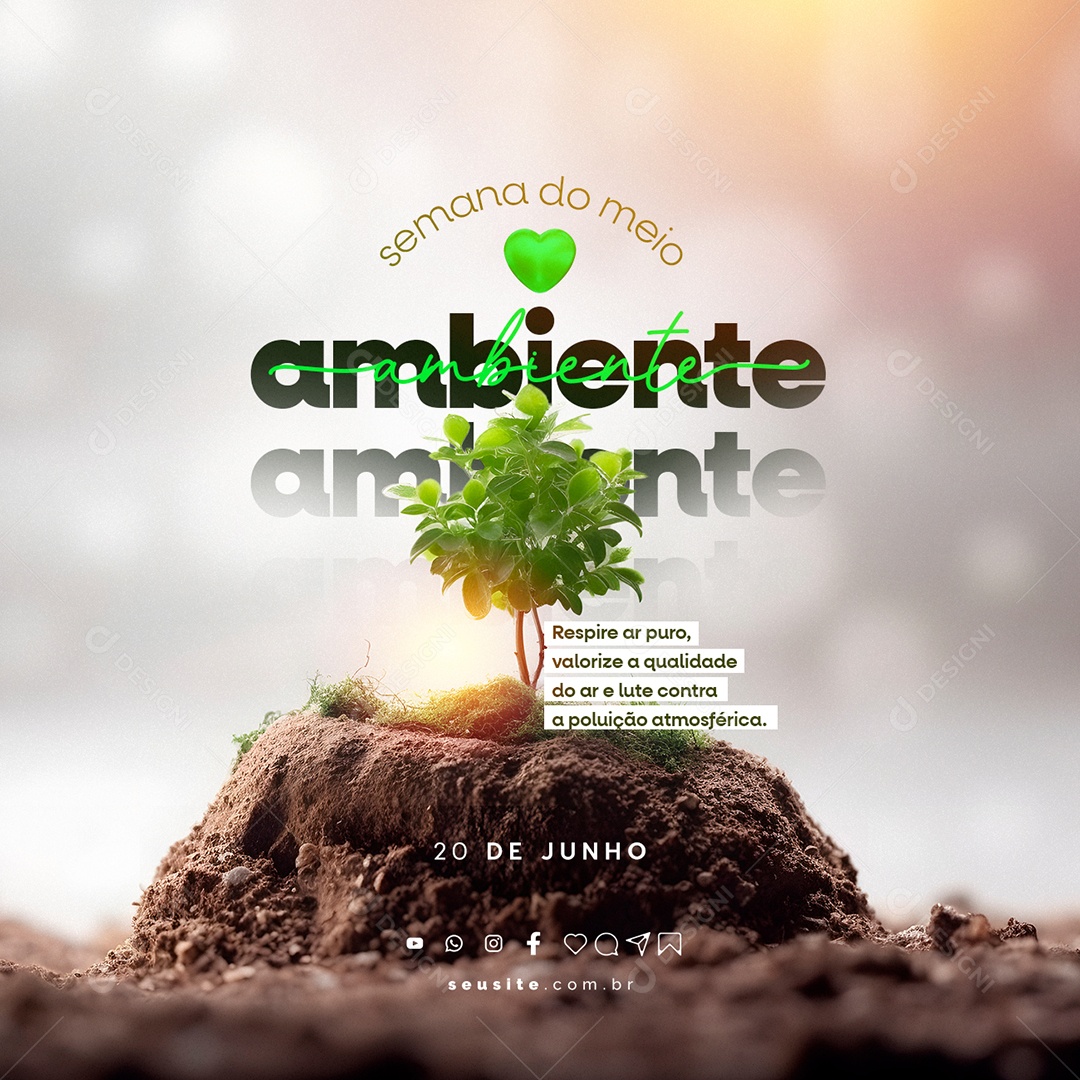 Respire Ar Puro Valorize A Qualidade Semana Do Meio Ambiente Social Media PSD Editável
