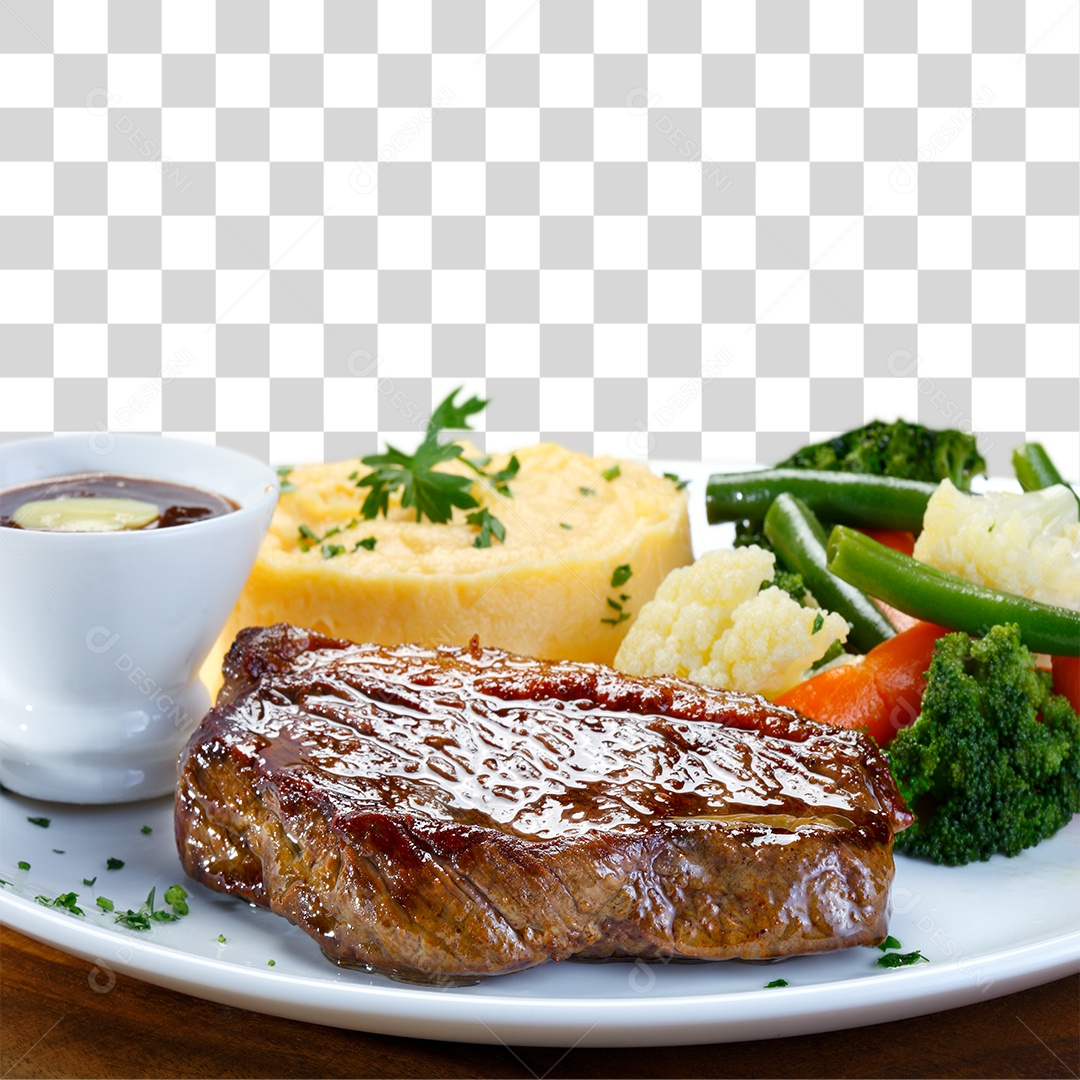 Corte de Carne Assado com Batata PNG Transparente