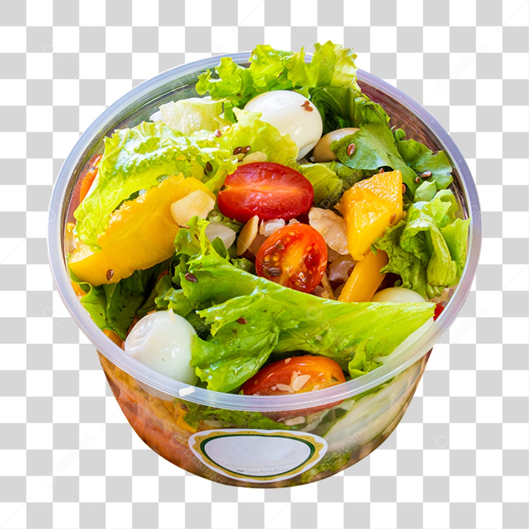 Pote de Plástico com Saladas  PNG Transparente