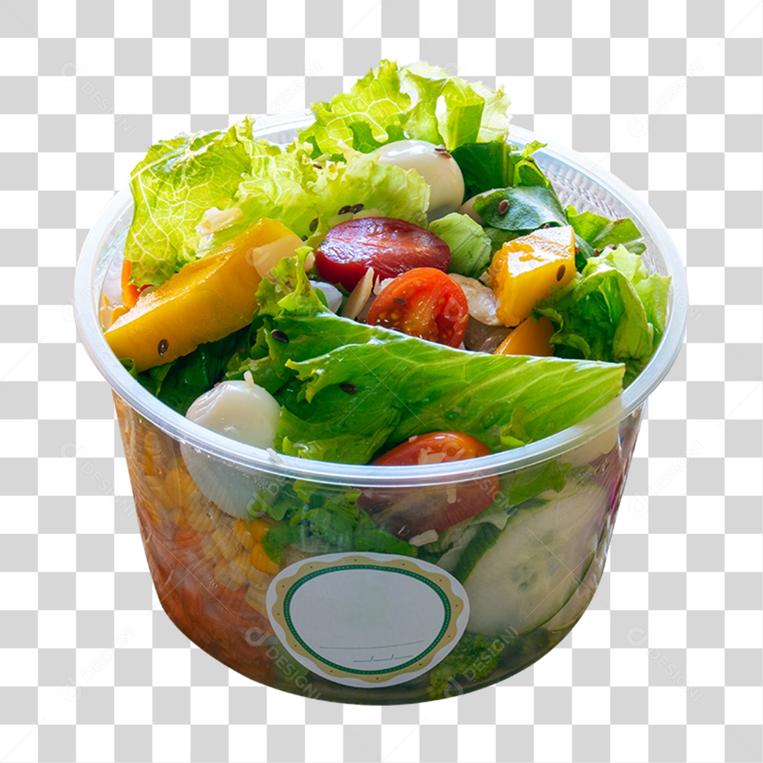 Pote de Plástico com Saladas  PNG Transparente