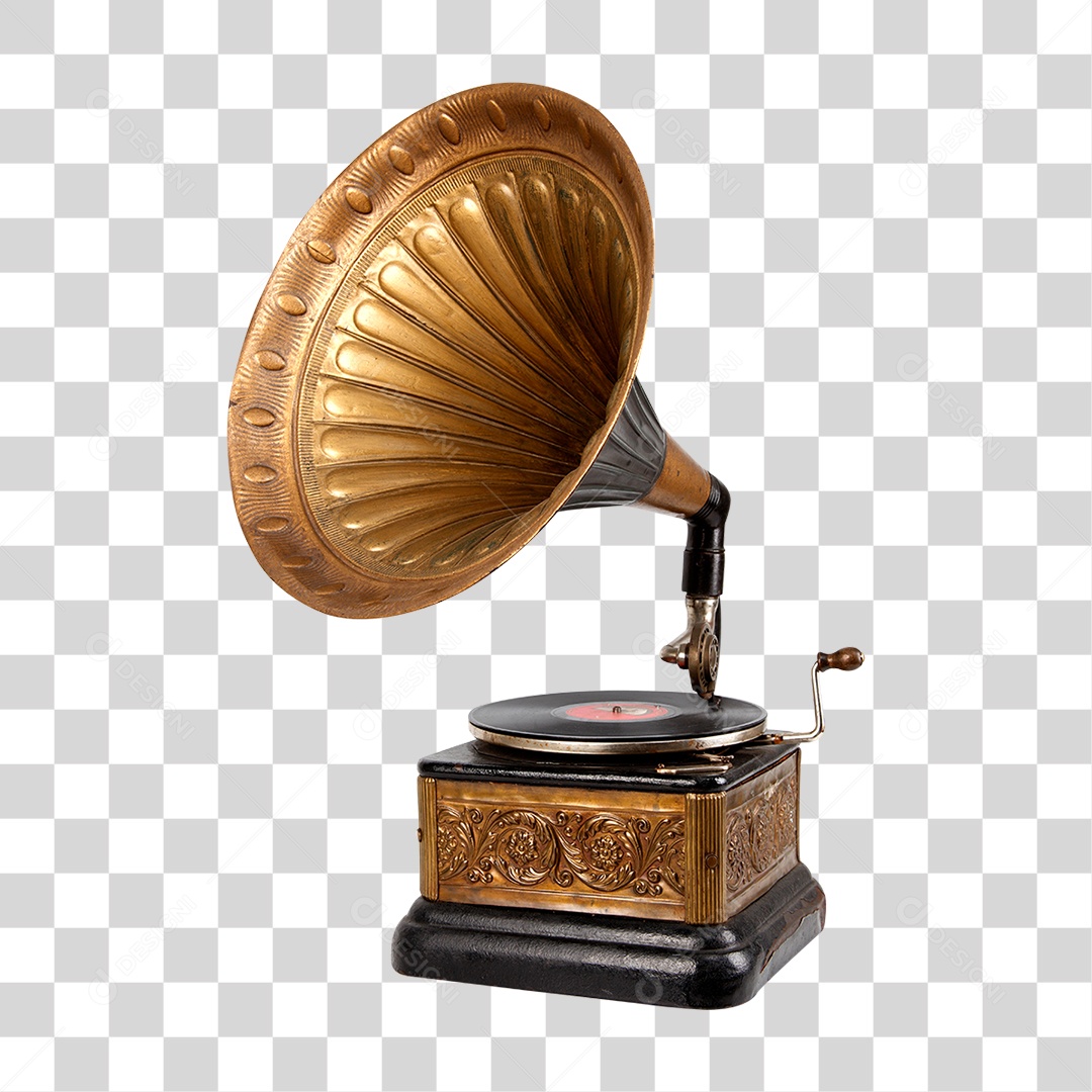 Gramofone Antigo PNG Transparente