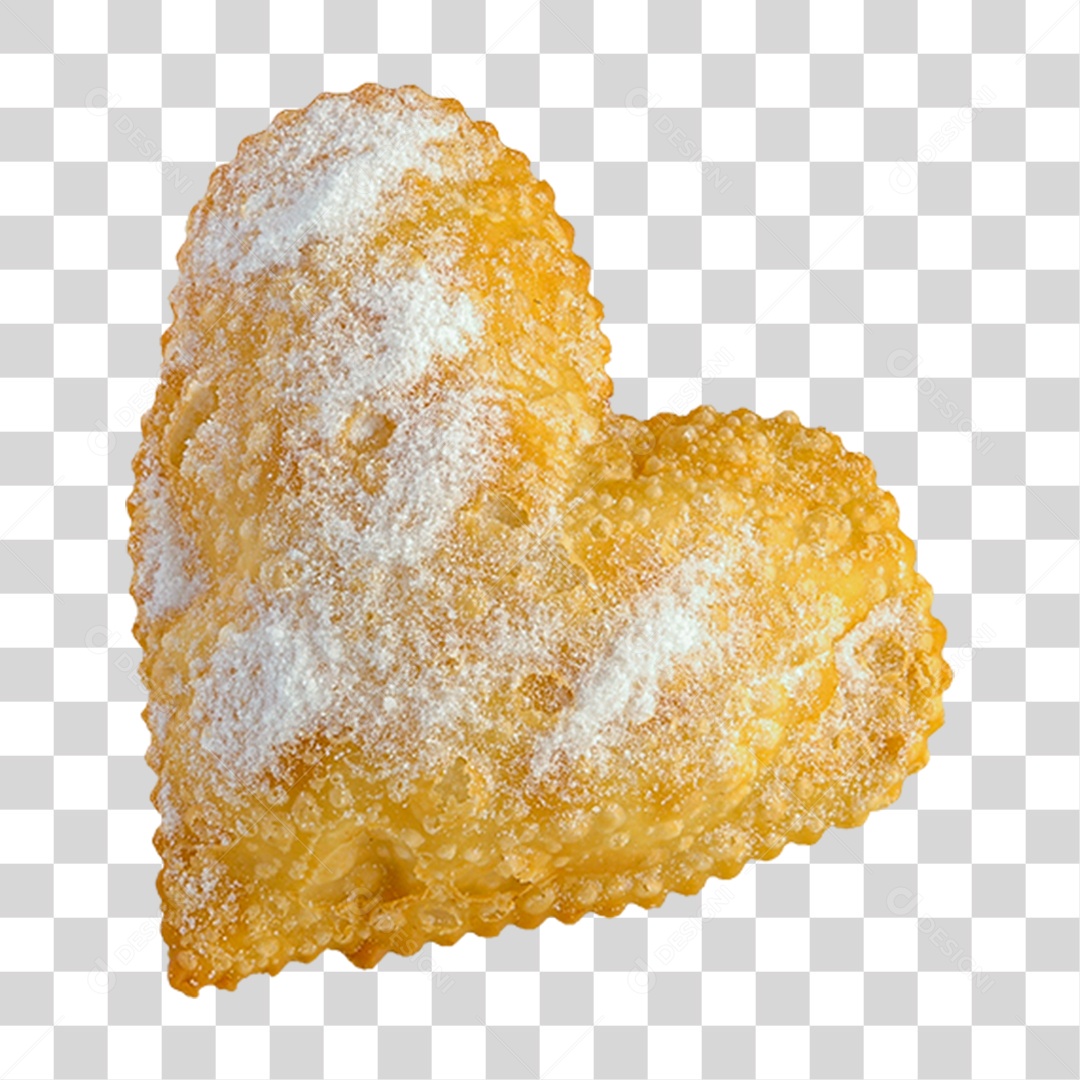 Pastel Frito em Forma de Coração PNG Transparente
