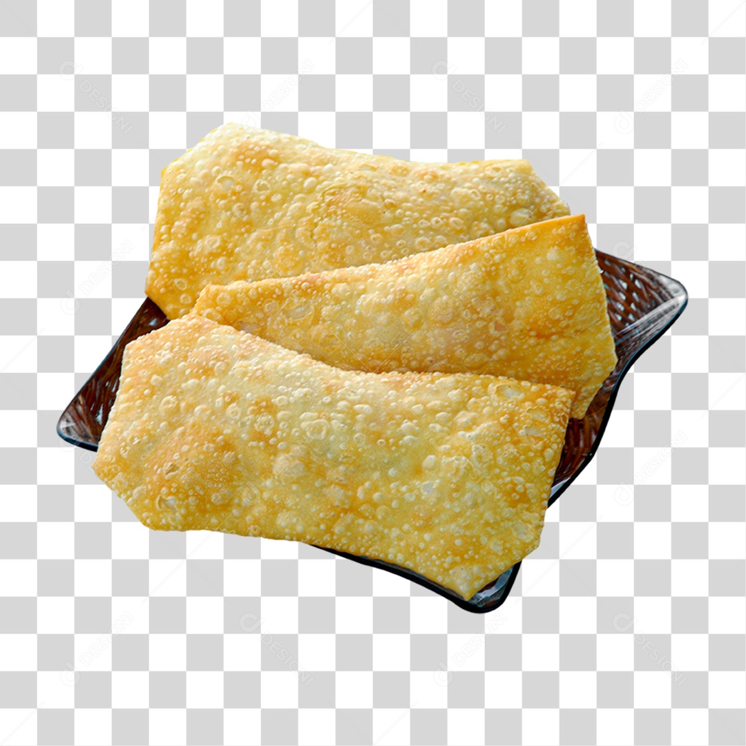 Pastel Frito em Cesta PNG Transparente