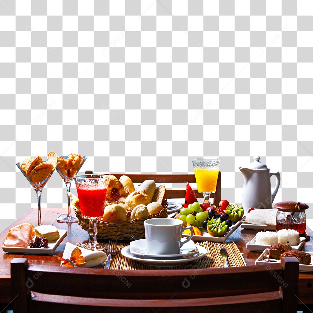 Café da Manhã Servido PNG Transparente