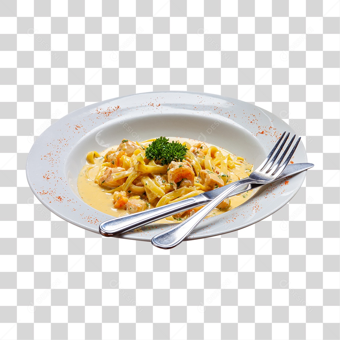 Espaguete em Prato com Garfos PNG Transparente