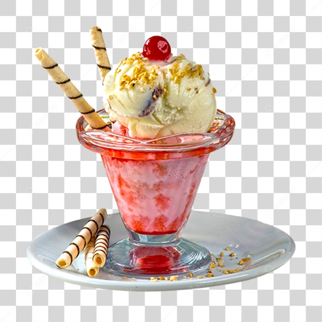 Sorvete em Taça PNG Transparente