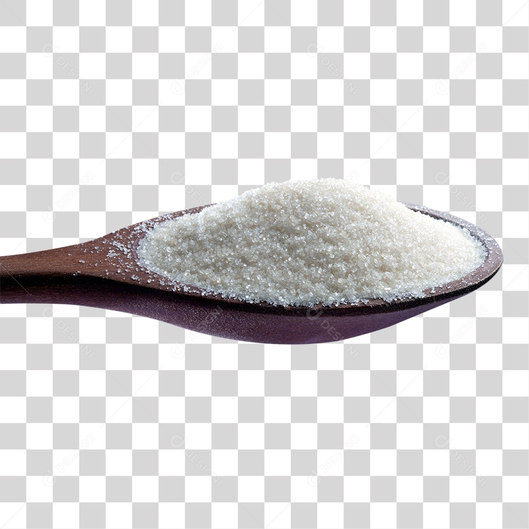 Açúcar em Concha de madeira PNG Transparente