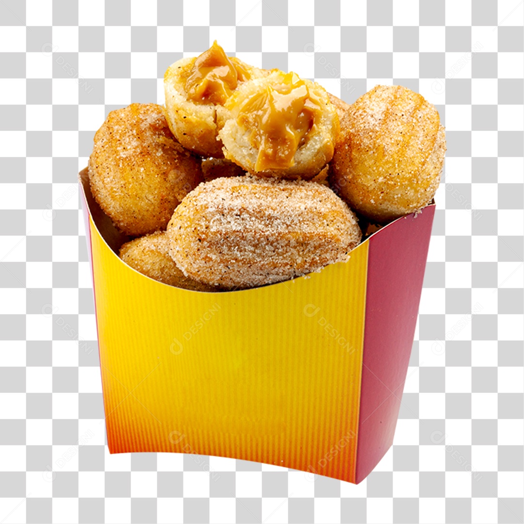 Caixa com Churros Fritos PNG Transparente